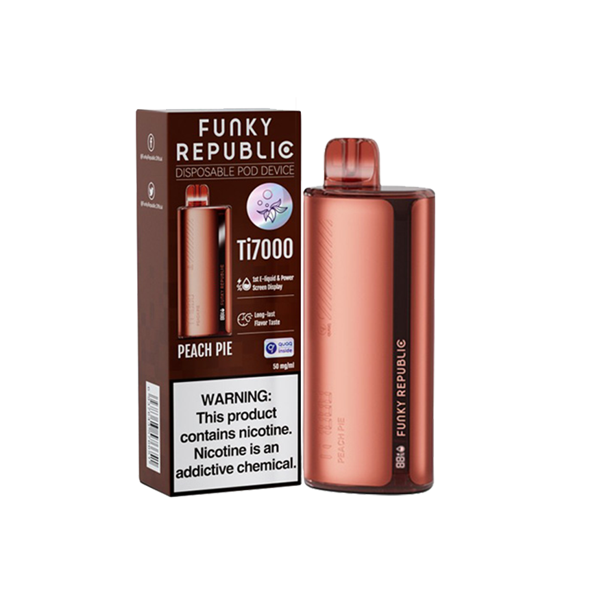 Funky Republic Peach Pie Ti7000Puff 5% 5Ct