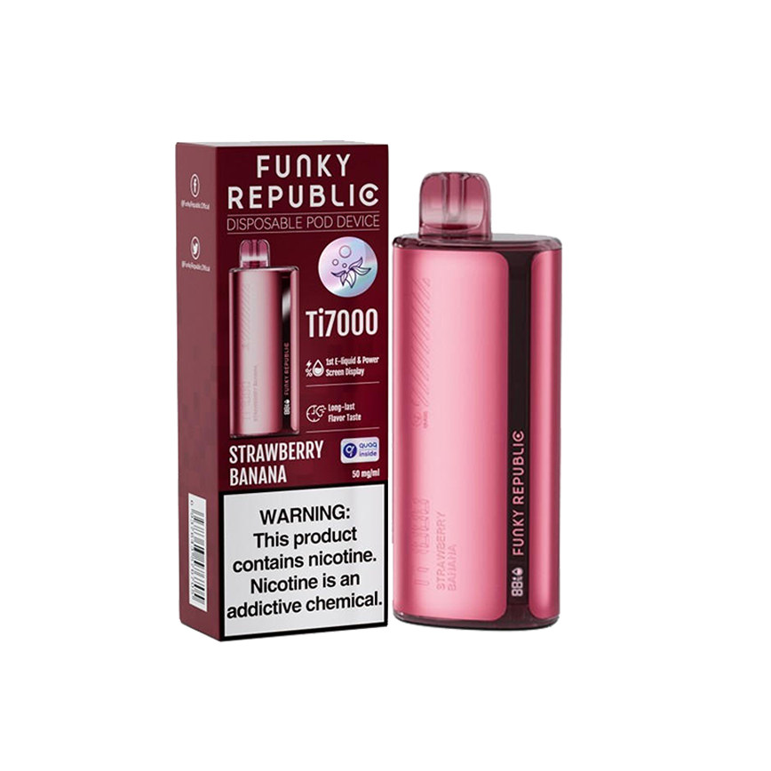 Funky Republic Strawberry Banana Ti7000Puff 5% 5Ct