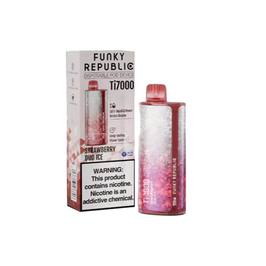 Funky Republic Strawberry Duo Ice Ti7000Puff 5% 5Ct