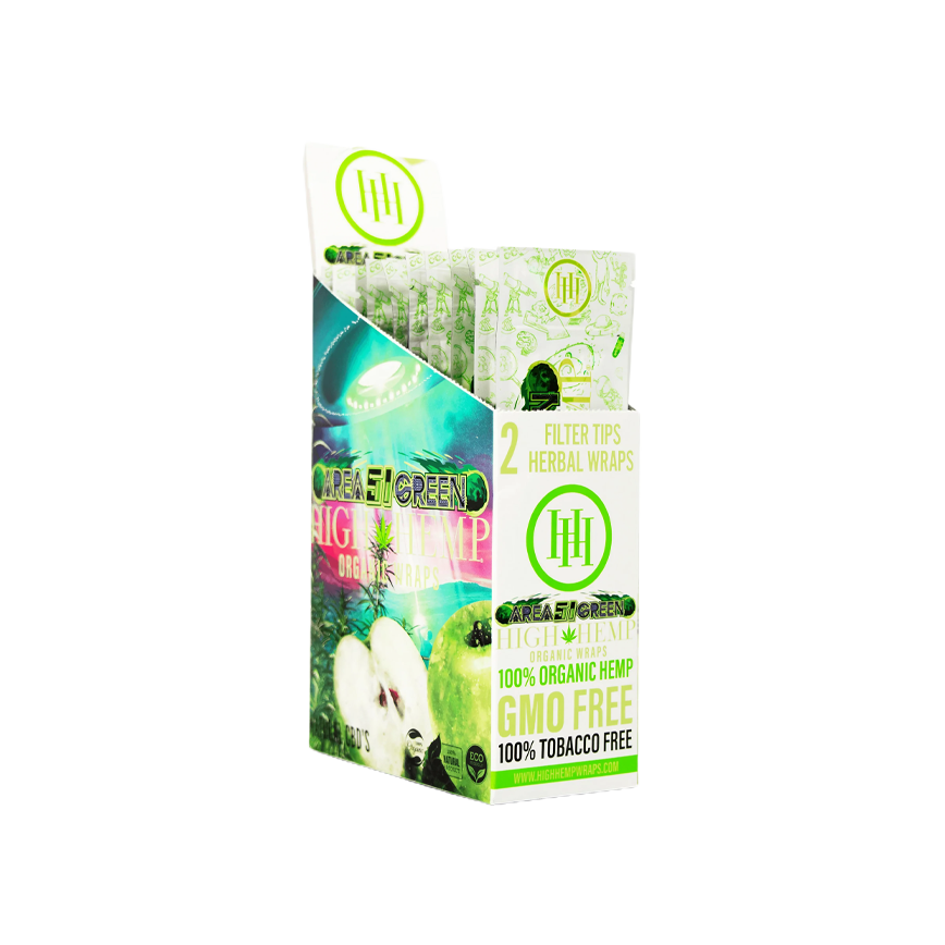 High Hemp Organic Wraps Area 51 Green 25Ct