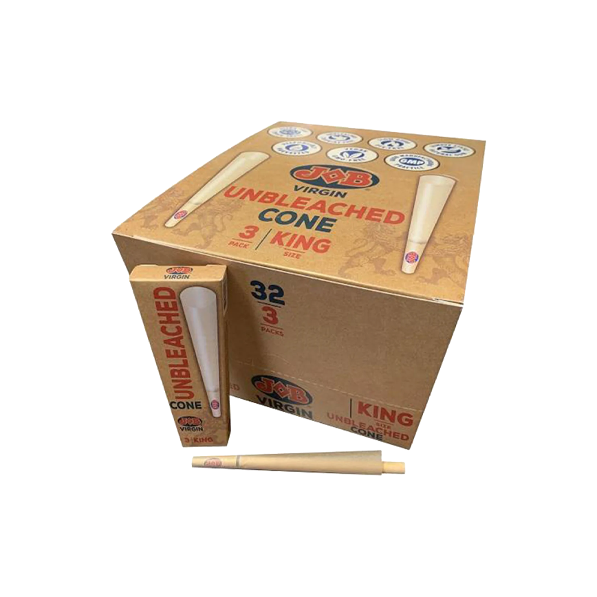 Job Virgin Unbleached Cone 3 Pack King Size