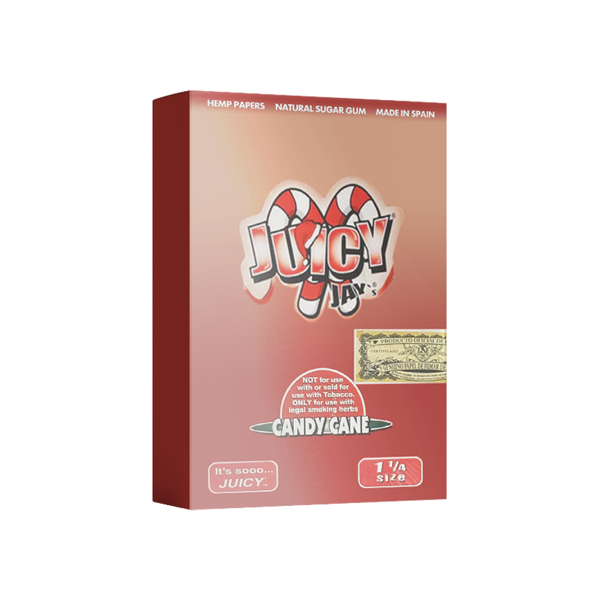 Juicy Jay'S Flavored Hemp Paper Candy Cane 1 1/4 Size 24Ct