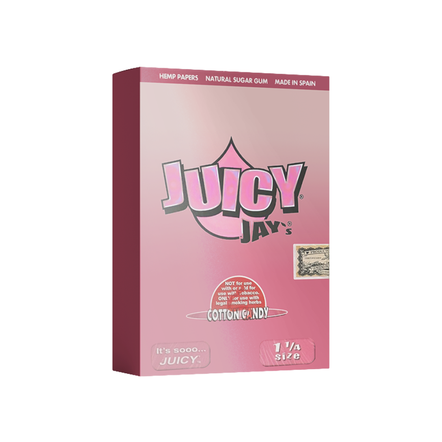 Juicy Jay'S Flavored Hemp Paper Cotton Candy 1 1/4 Size 24Ct