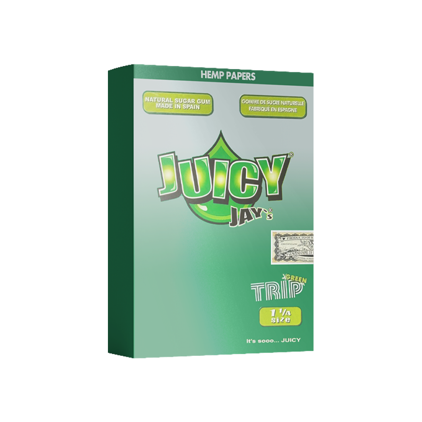 Juicy Jay'S Flavored Hemp Paper Green Trip 1 1/4 Size 24Ct