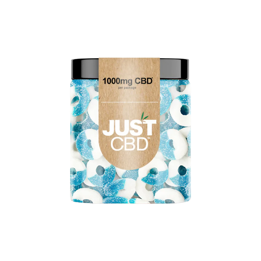 Just CBD Hemp Infused Gummies Blue Raspberry Ring CBD 706G