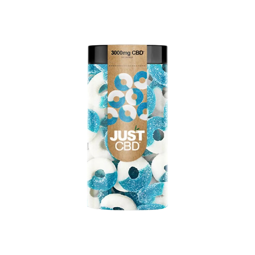 Just CBD Hemp Infused Gummies Blue Raspberry Ring CBD 706G