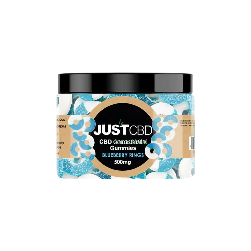 Just CBD Hemp Infused Gummies Blue Raspberry Rings CBD