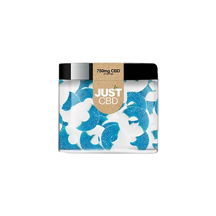 Just CBD Hemp Infused Gummies Blue Raspberry Rings CBD