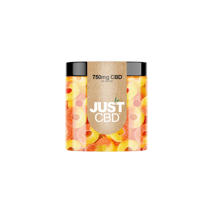 Just CBD Hemp Infused Gummies Peach Rings CBD