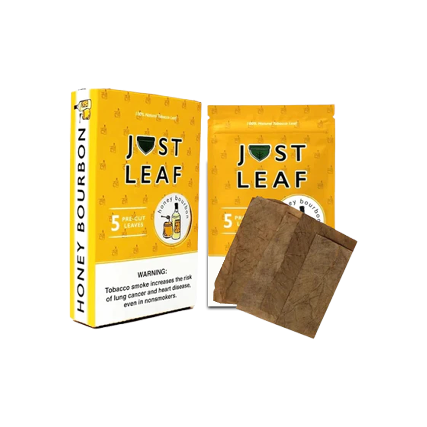 Just Leaf Honey Bourbon Natural Tobacco Leaf 5Ct