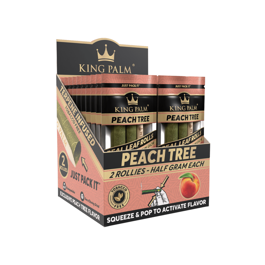 King Palm 2 Rollies Peach 2 Rool Halfgram
