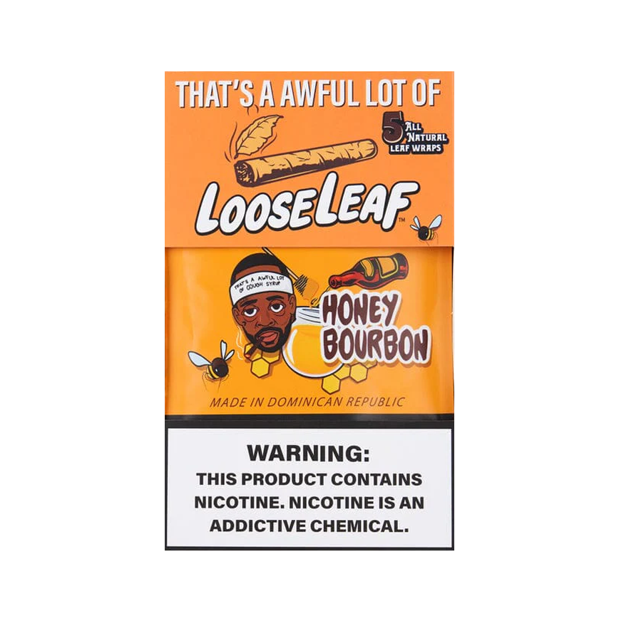 Loose Leaf Honey Burbon Natural Leaf Wraps 5Ct