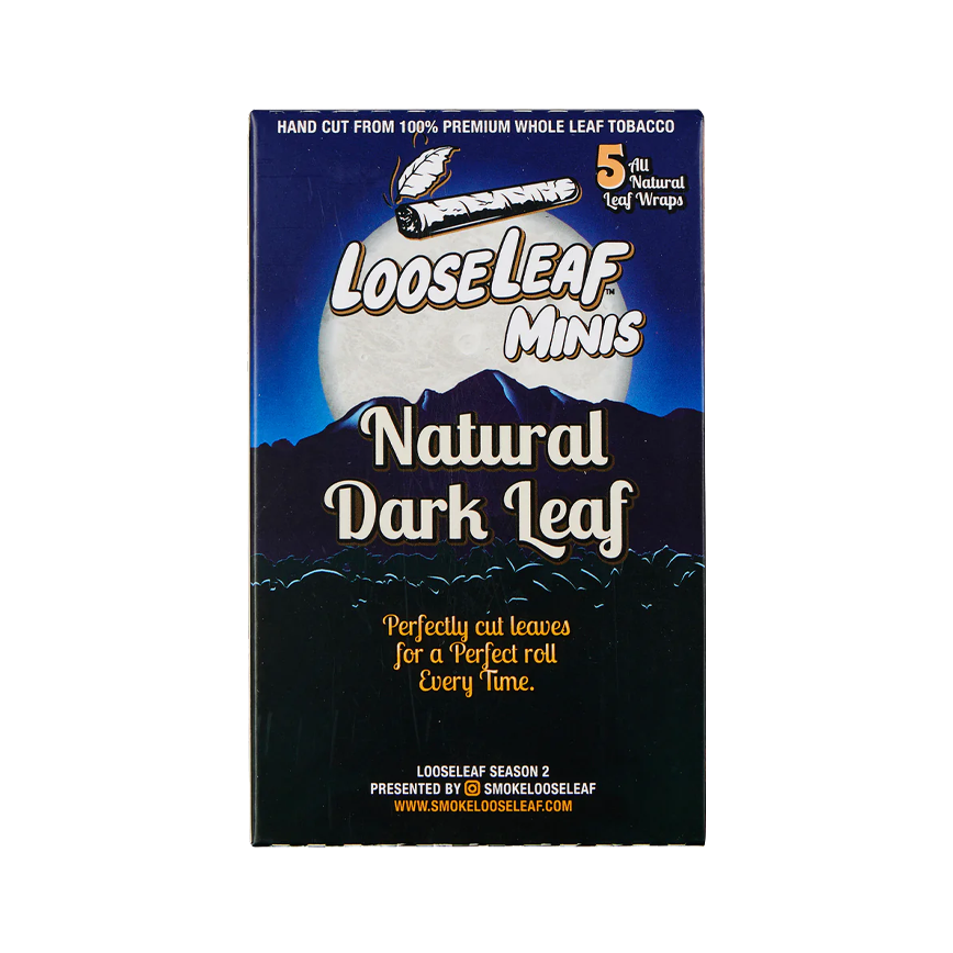 Loose Leaf Natural Dark Leaf Natural Leaf Wraps 5Ct