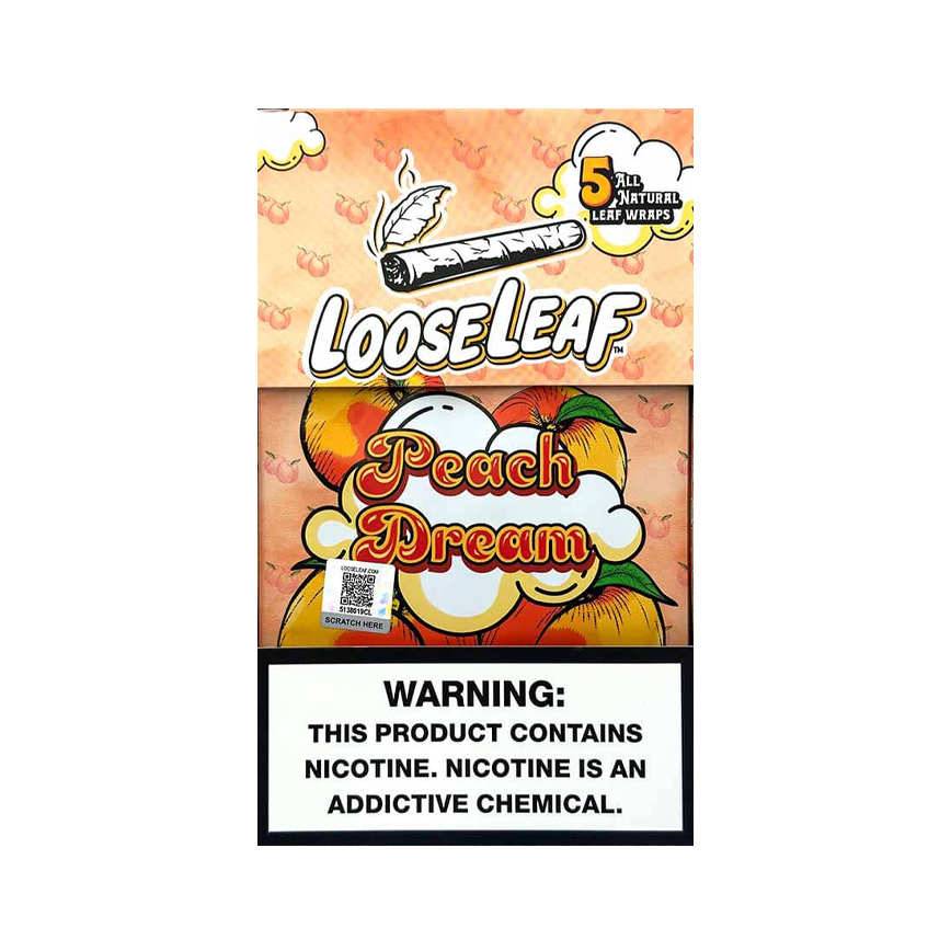 Loose Leaf Peach Dream Natural Leaf Wraps 5Ct