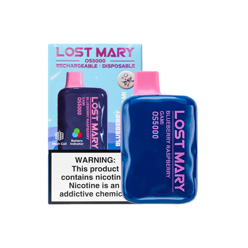 Lost Mary Disposable Blueberry Raspberry Gami 5000Puff 5% 10Ct