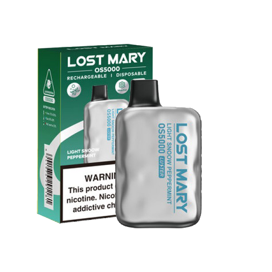 Lost Mary Disposable Light Snoow Peppermint 5000Puff 5% 10Ct