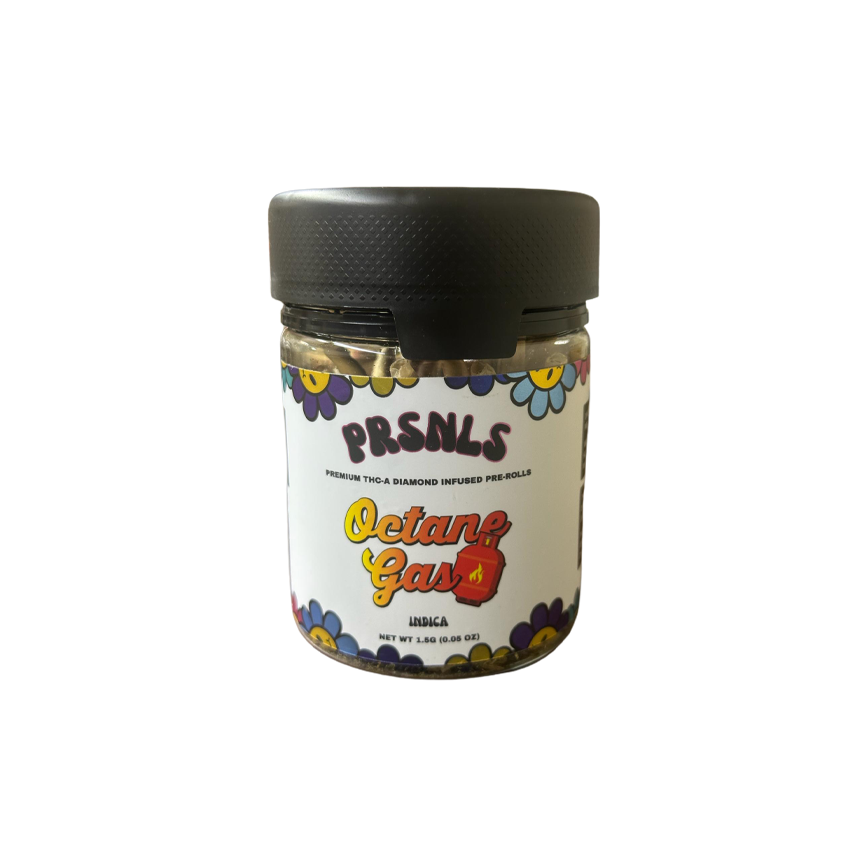 PRSNLS غاز الأوكتان بريميوم THC-A بكرات إنديكا 1.5 جرام 25 قيراط