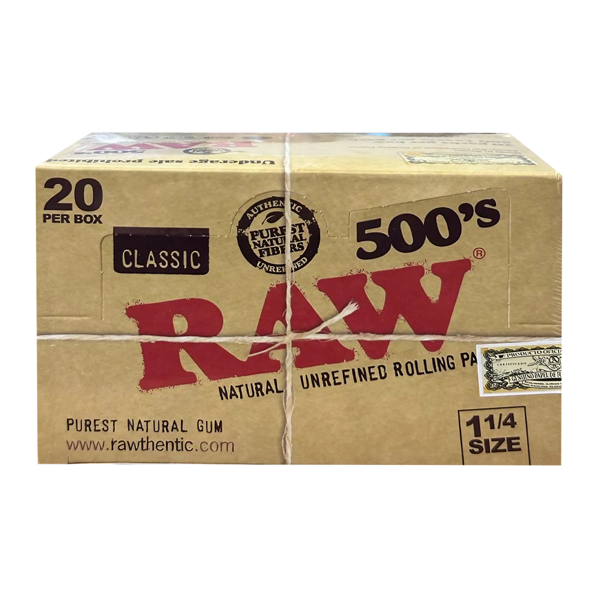 Raw Classic 500'S Rolling Papers 1 1/4 Size 20Ct