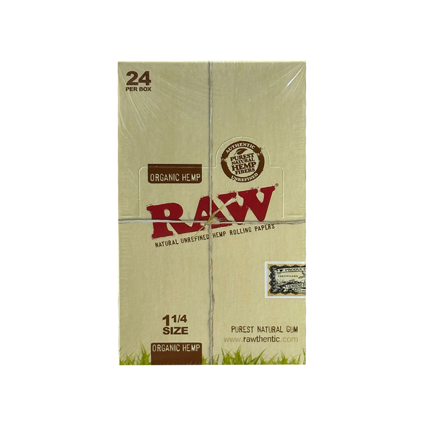 Raw Organic Hemp Unrefined Hemp Rolling Papers 1 1/4 Size 24Ct