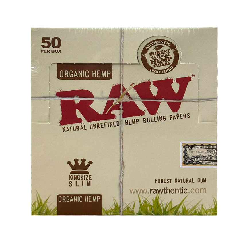 Raw Organic Hemp Unrefined Hemp Rolling Papers King Size Slim 50Ct