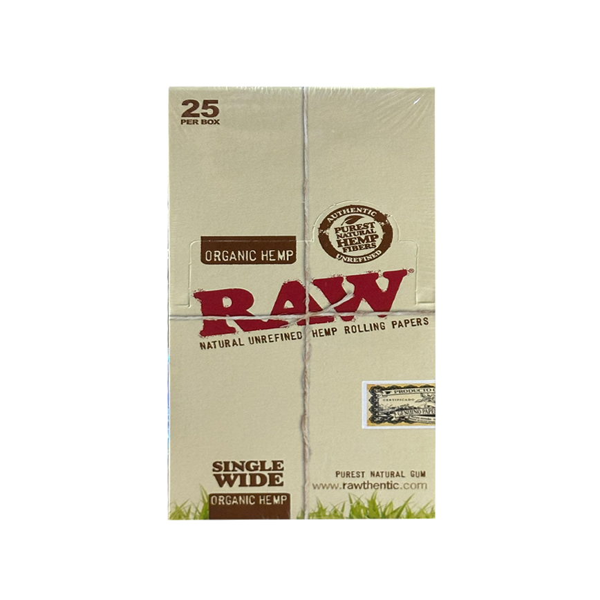 Raw Organic Hemp Unrefined Hemp Rolling Papers Single Wide 25Ct