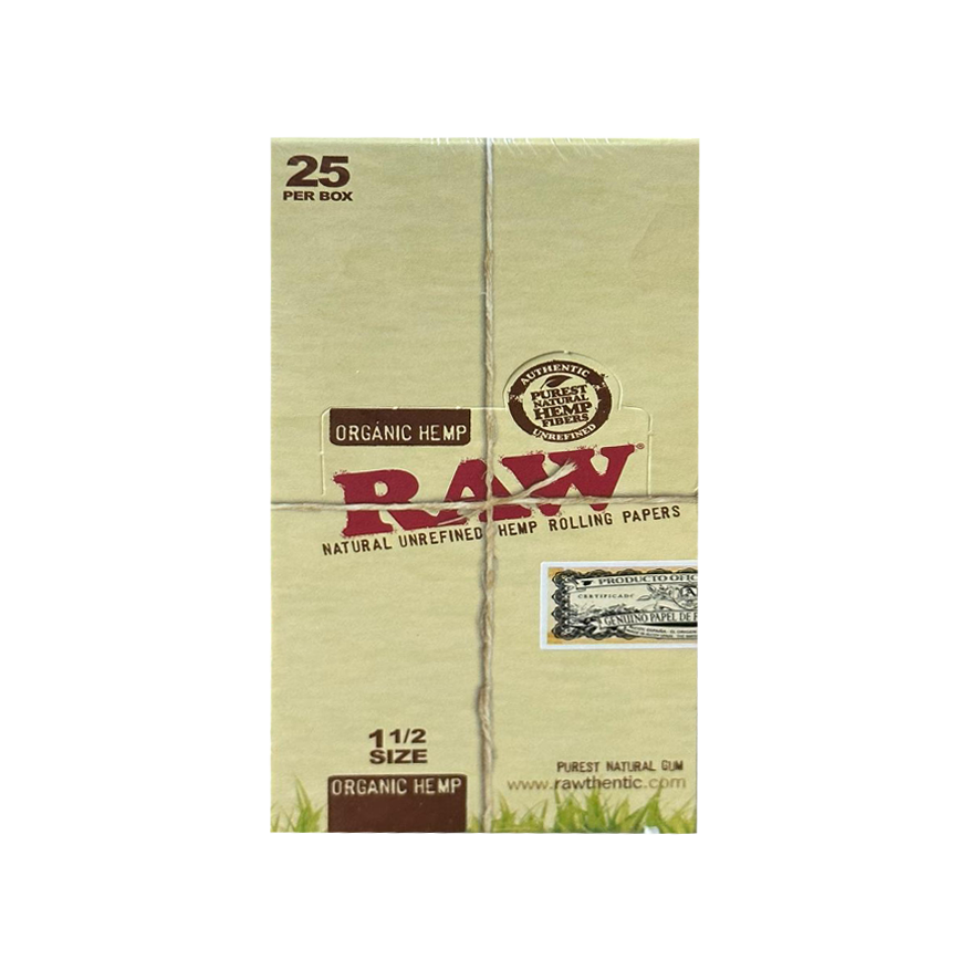 Raw Organic Hemp Unrefined Rolling Papers 1 1/2  25Ct