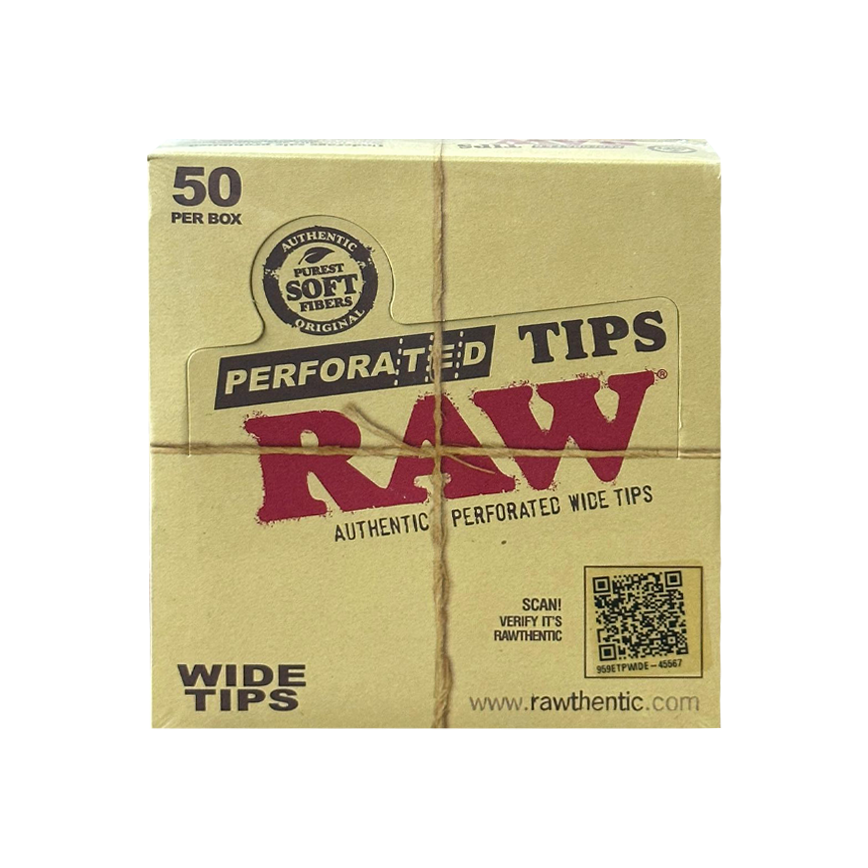 Raw Perforated Tips Authentic Perforated  Wide Tips 50Ct