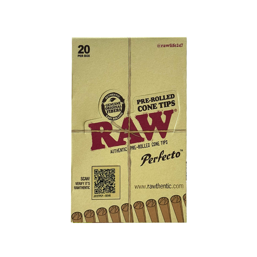 Raw Pre-Rolled Cone Tips Perfecto 20Ct