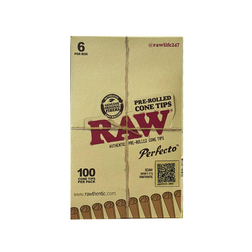 Raw Pre-Rolled Cone Tips Perfecto 6Ct