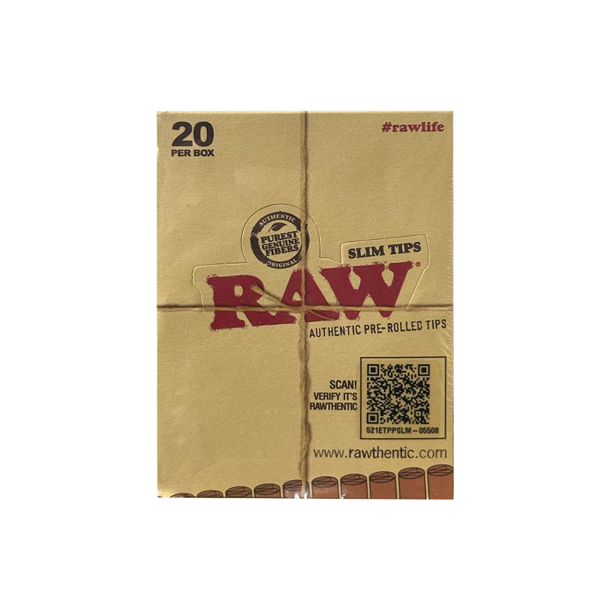 Raw Slim Tips Pre-Rolled Tips 20Ct