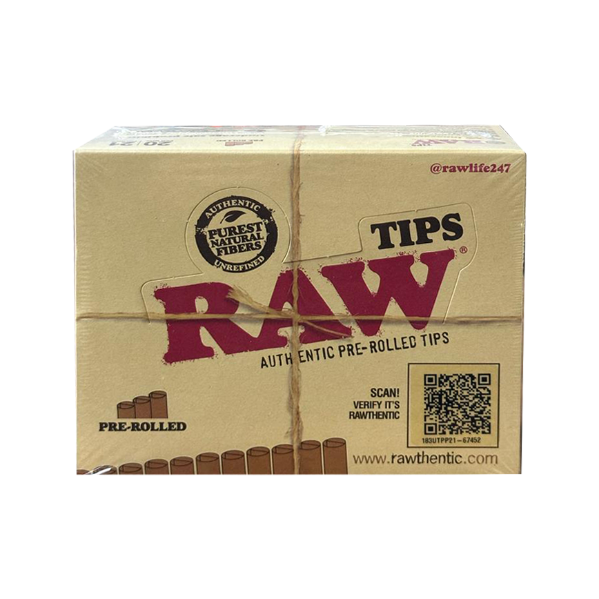 Raw Tips Authentic Pre-Rolled Tips 20Ct