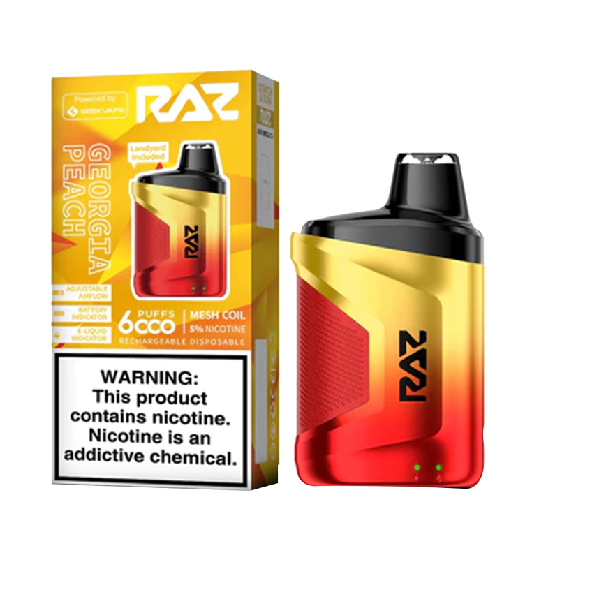 Raz Georgia Peach 6000Puff 5% 10Ct