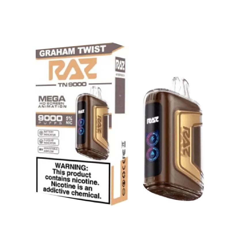 Raz Graham Twist Tn9000Puff 5%  5Ct