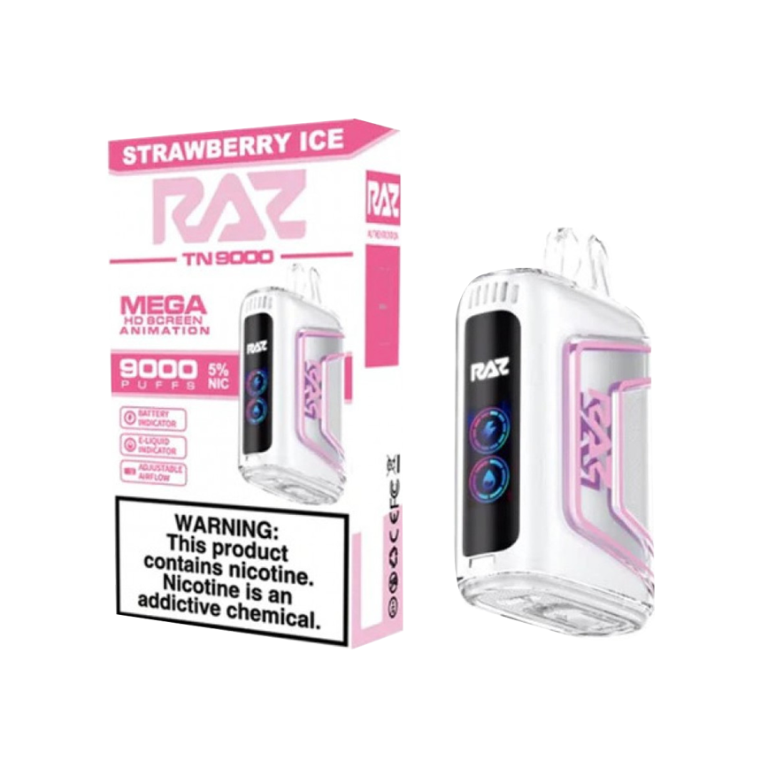 راز ايس فراولة Tn9000Puff 5%Nic 5Ct