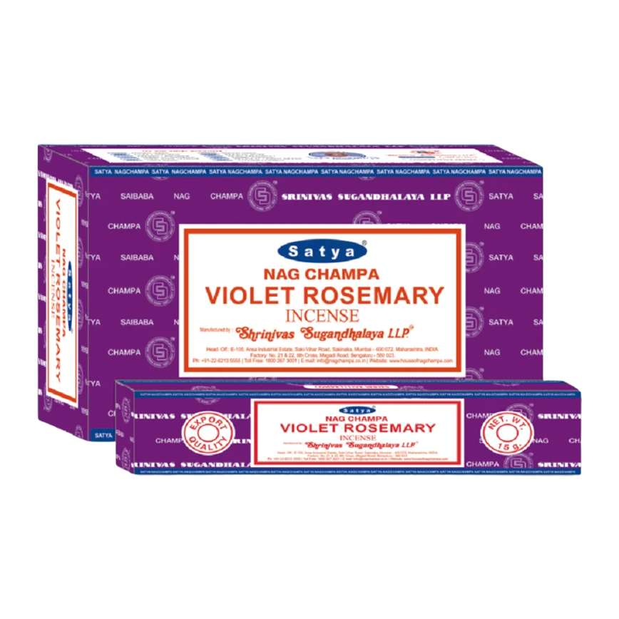 Satya Nag Champa Violet Rosemary Incense Stick 12Ct
