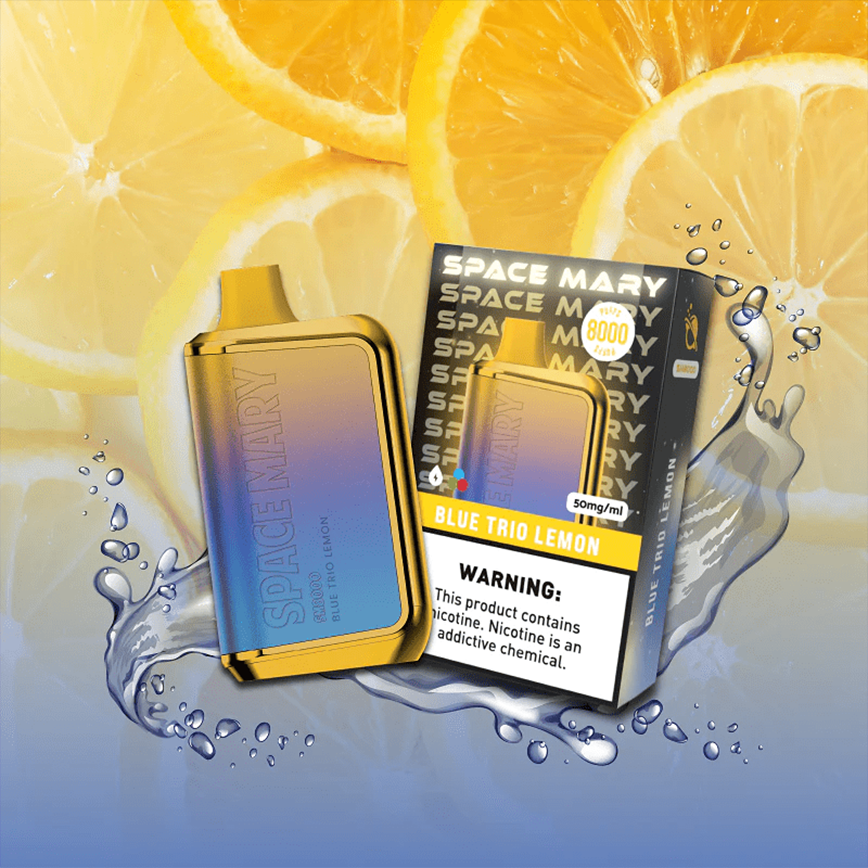 Space Mary Disposable Blue Trio Lemon  8000Puff 50Mg/Ml 10Ct