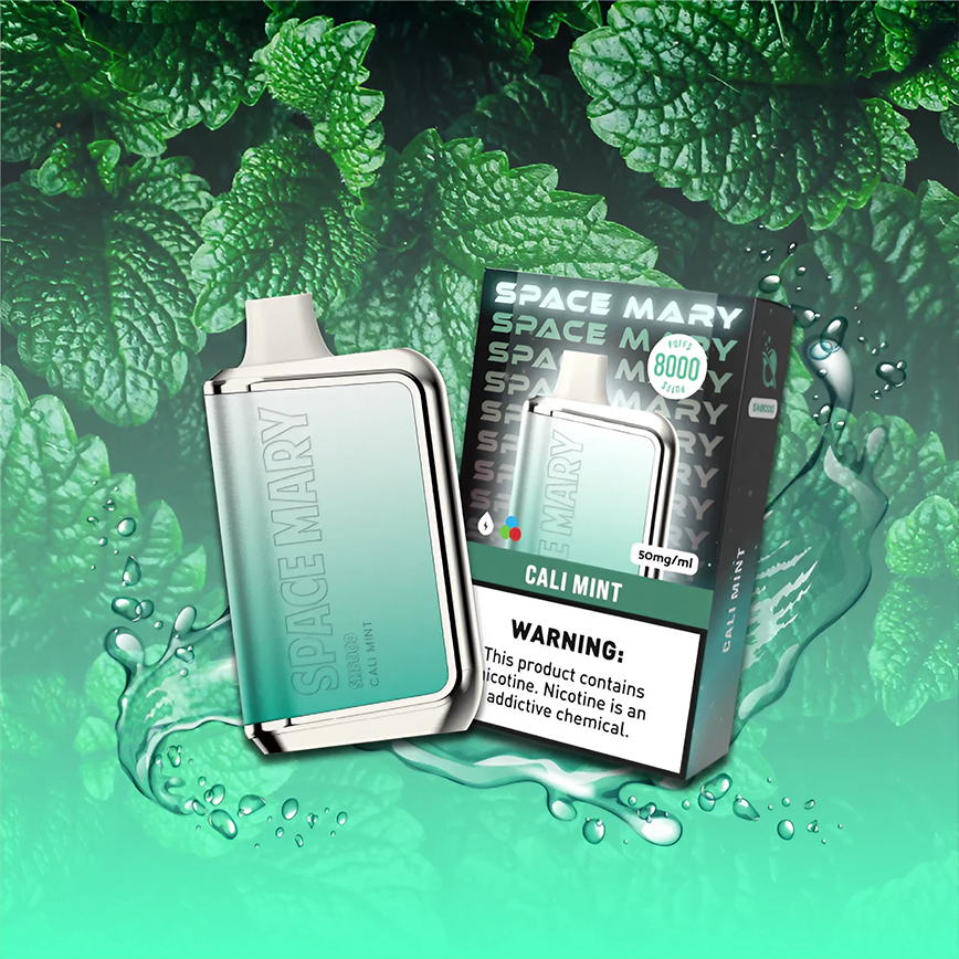 Space Mary Disposable Cali Mint  8000Puff 50Mg/Ml 10Ct