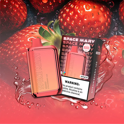 Space Mary Disposable Strawberry Ice  8000Puff 50Mg/Ml 10Ct
