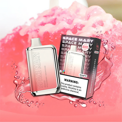 Space Mary Disposable Strawberry Snowcone  8000Puff 50Mg/Ml 10Ct