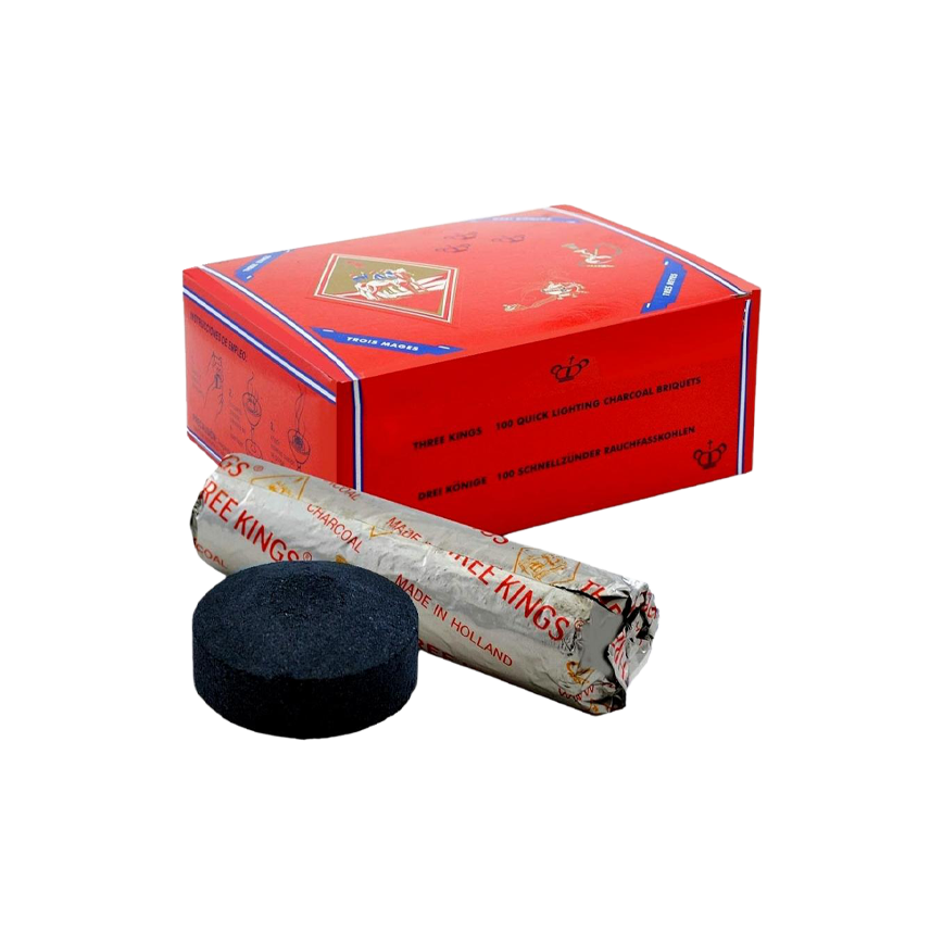 Three Kings Quick Lighting Charcoal Briquets - Size 33mm