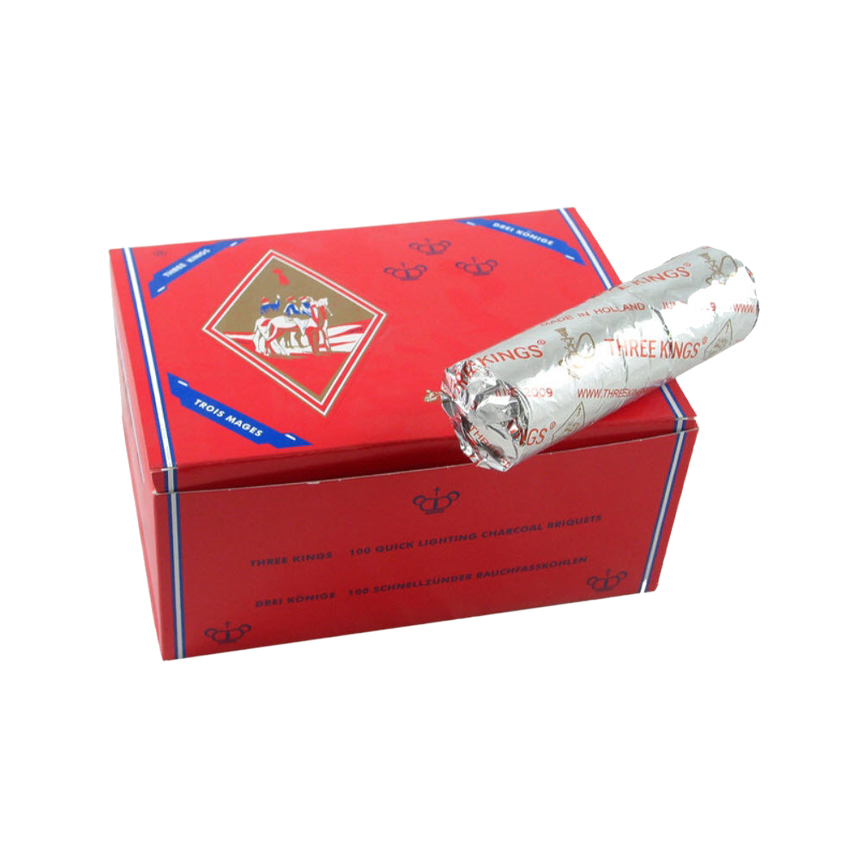 Three Kings Quick Lighting Charcoal Briquets - Size 44mm